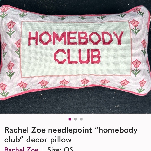 Rachel Zoe Other - Rachel Zoe Pink and White Needlepoint Pillow